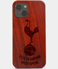 Carved Wood Tottenham Hotspur F.C. iPhone 13 Mini Case | Custom Tottenham Hotspur F.C. Gift, Birthday Gift | Personalized Mahogany Wood Cover, Gifts For Him, Monogrammed Gift For Fan | by Engraved In Nature