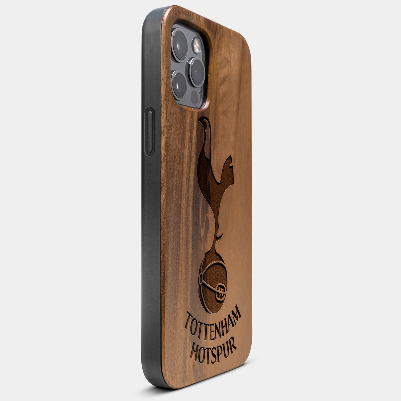 Best Wood Tottenham Hotspur F.C. iPhone 13 Pro Case | Custom Tottenham Hotspur F.C. Gift | Walnut Wood Cover - Engraved In Nature