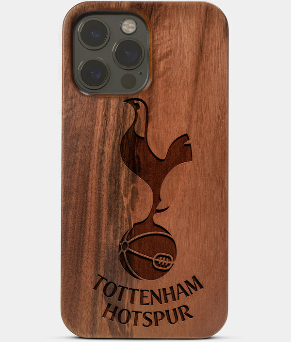 Carved Wood Tottenham Hotspur F.C. iPhone 13 Pro Case | Custom Tottenham Hotspur F.C. Gift, Birthday Gift | Personalized Mahogany Wood Cover, Gifts For Him, Monogrammed Gift For Fan | by Engraved In Nature