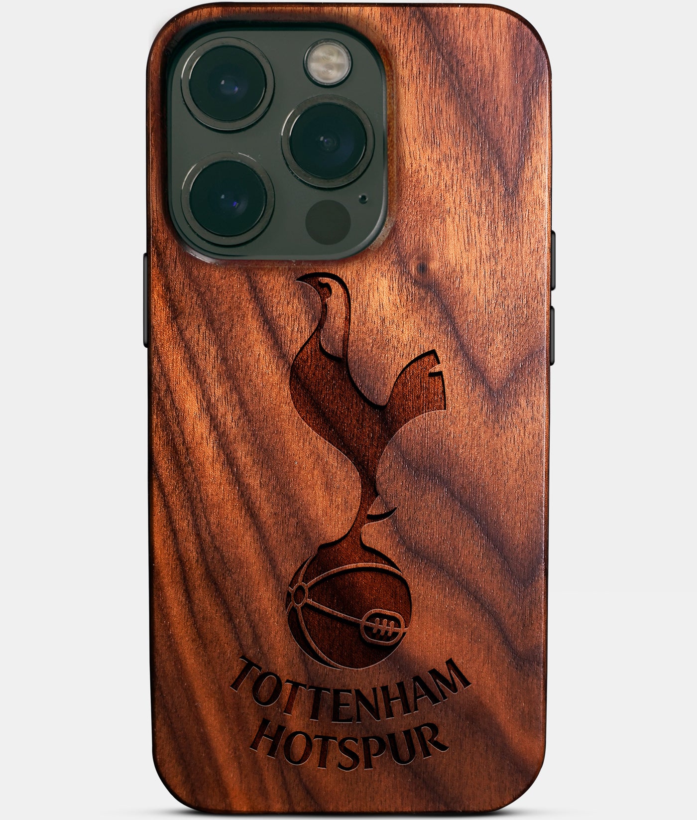 Eco-friendly Tottenham Hotspur FC iPhone 14 Pro Case - Carved Wood Custom Tottenham Hotspur FC Gift For Him - Monogrammed Personalized iPhone 14 Pro Cover By Engraved In Nature