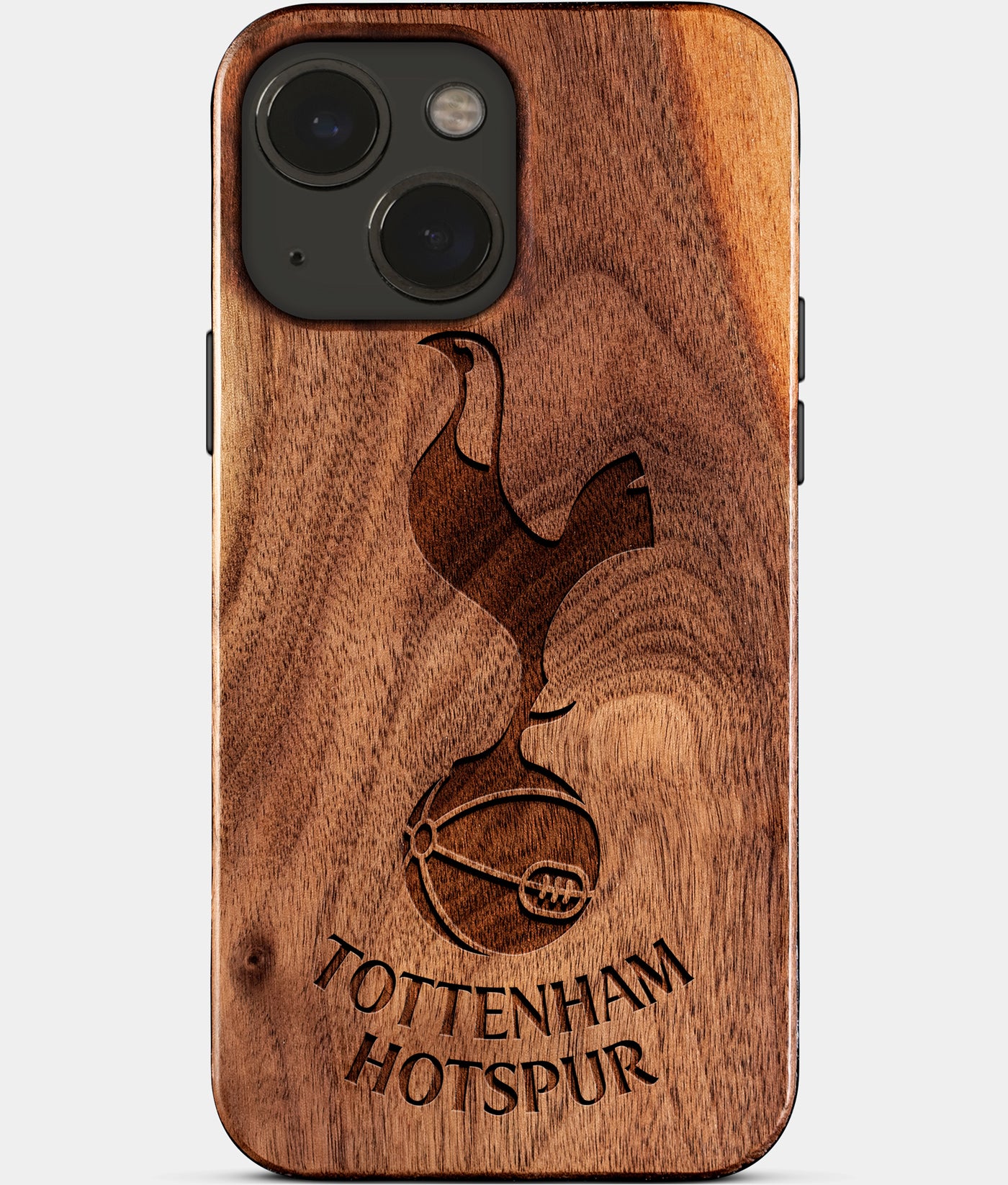 Eco-friendly Tottenham Hotspur FC iPhone 15 Plus Case - Carved Wood Custom Tottenham Hotspur FC Gift For Him - Monogrammed Personalized iPhone 15 Plus Cover By Engraved In Nature