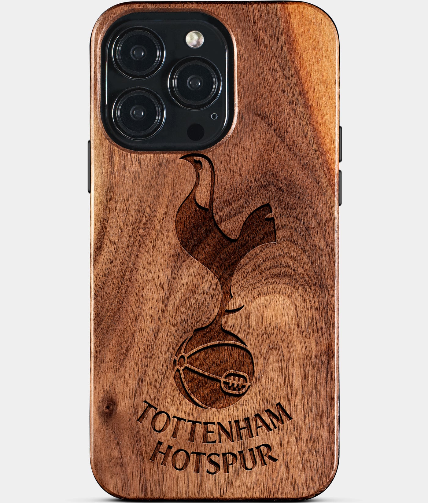 Eco-friendly Tottenham Hotspur FC iPhone 15 Pro Max Case - Carved Wood Custom Tottenham Hotspur FC Gift For Him - Monogrammed Personalized iPhone 15 Pro Max Cover By Engraved In Nature