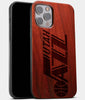 Best Wood Utah Jazz iPhone 13 Pro Max Case | Custom Utah Jazz Gift | Mahogany Wood Cover - Engraved In Nature