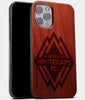 Best Wood Vancouver Whitecaps FC iPhone 13 Pro Max Case | Custom Vancouver Whitecaps FC Gift | Mahogany Wood Cover - Engraved In Nature