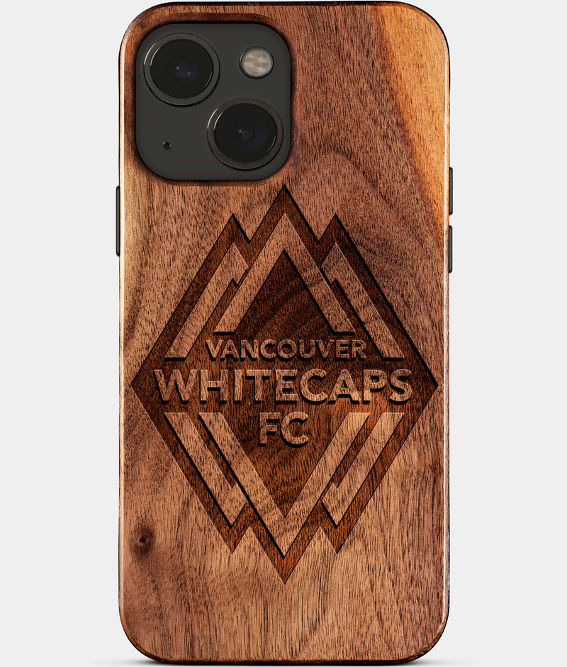 Eco-friendly Vancouver Whitecaps FC iPhone 15 Case - Carved Wood Custom Vancouver Whitecaps FC Gift For Him - Monogrammed Personalized iPhone 15 Cover By Engraved In Nature