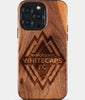 Eco-friendly Vancouver Whitecaps FC iPhone 15 Pro Max Case - Carved Wood Custom Vancouver Whitecaps FC Gift For Him - Monogrammed Personalized iPhone 15 Pro Max Cover By Engraved In Nature