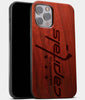 Best Wood Washington Capitals iPhone 13 Pro Case | Custom Washington Capitals Gift | Mahogany Wood Cover - Engraved In Nature