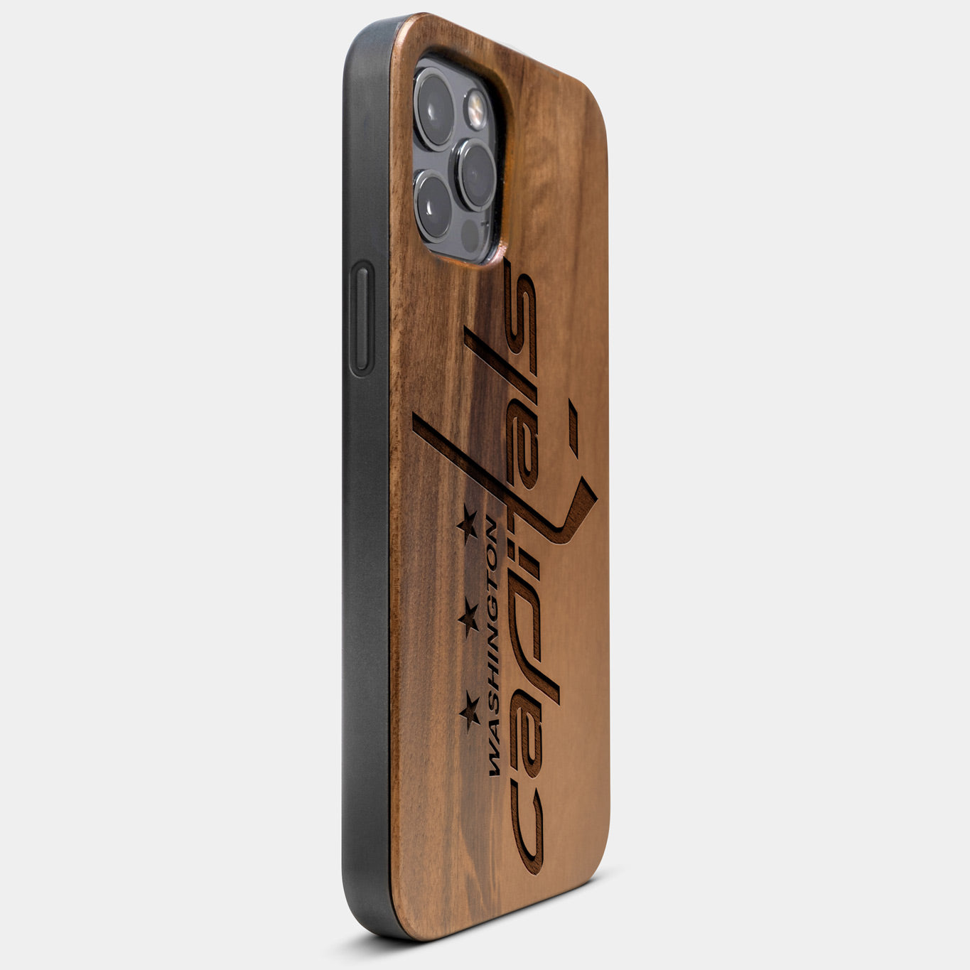 Best Wood Washington Capitals iPhone 13 Pro Max Case | Custom Washington Capitals Gift | Walnut Wood Cover - Engraved In Nature
