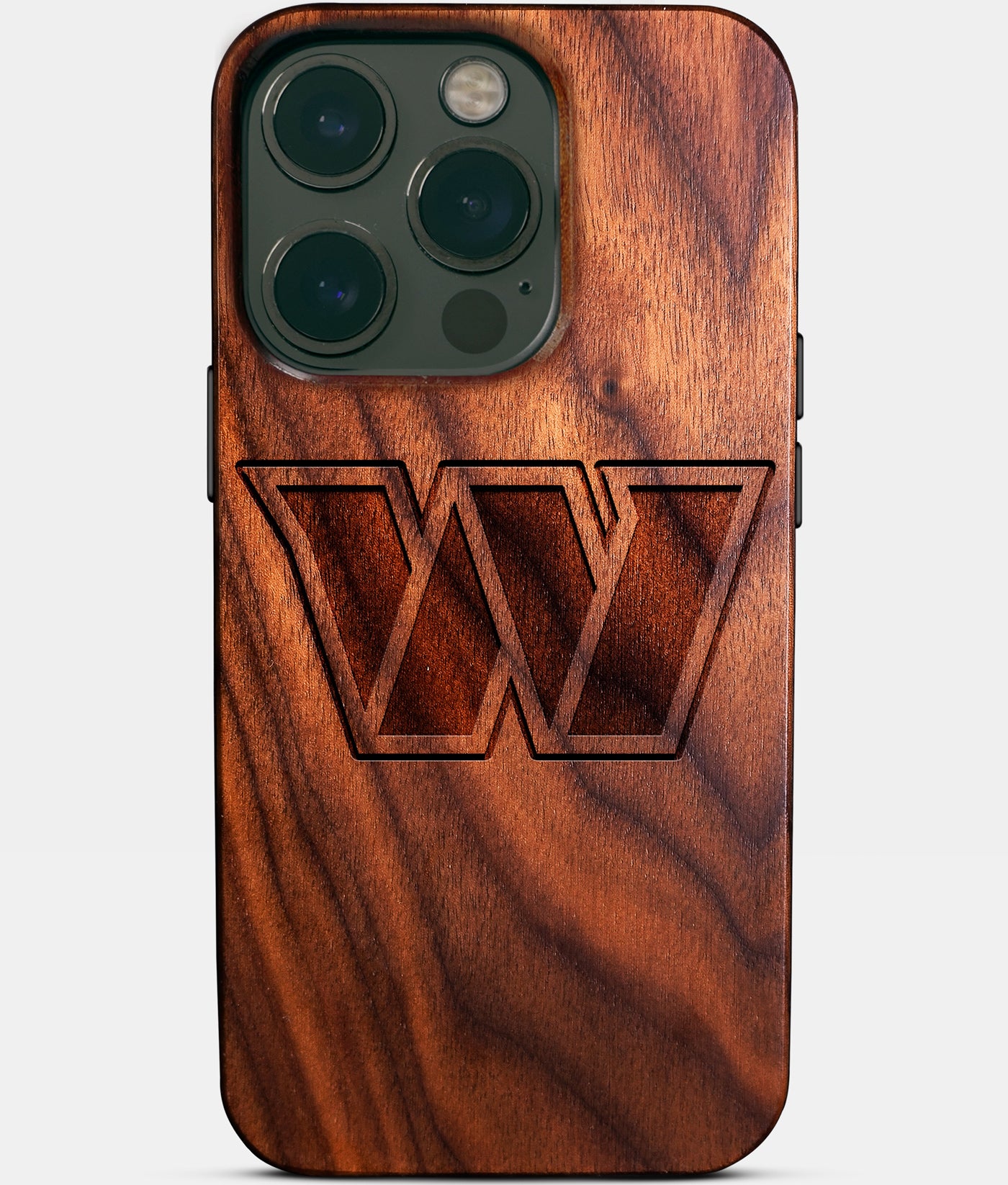 Eco-friendly Washington Commanders iPhone 14 Pro Case - Carved Wood Custom Washington Commanders Gift For Him - Monogrammed Personalized iPhone 14 Pro Cover By Engraved In Nature