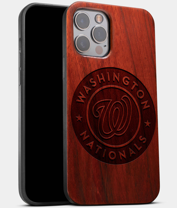 Best Wood Washington Nationals iPhone 13 Pro Case | Custom Washington Nationals Gift | Mahogany Wood Cover - Engraved In Nature