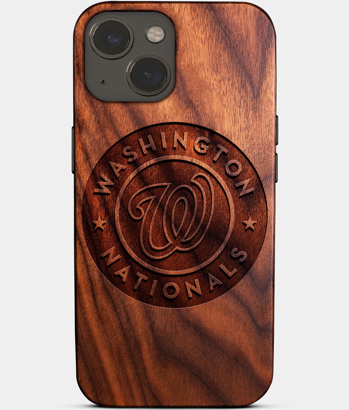 Eco-friendly Washington Nationals iPhone 14 Plus Case - Carved Wood Custom Washington Nationals Gift For Him - Monogrammed Personalized iPhone 14 Plus Cover By Engraved In Nature