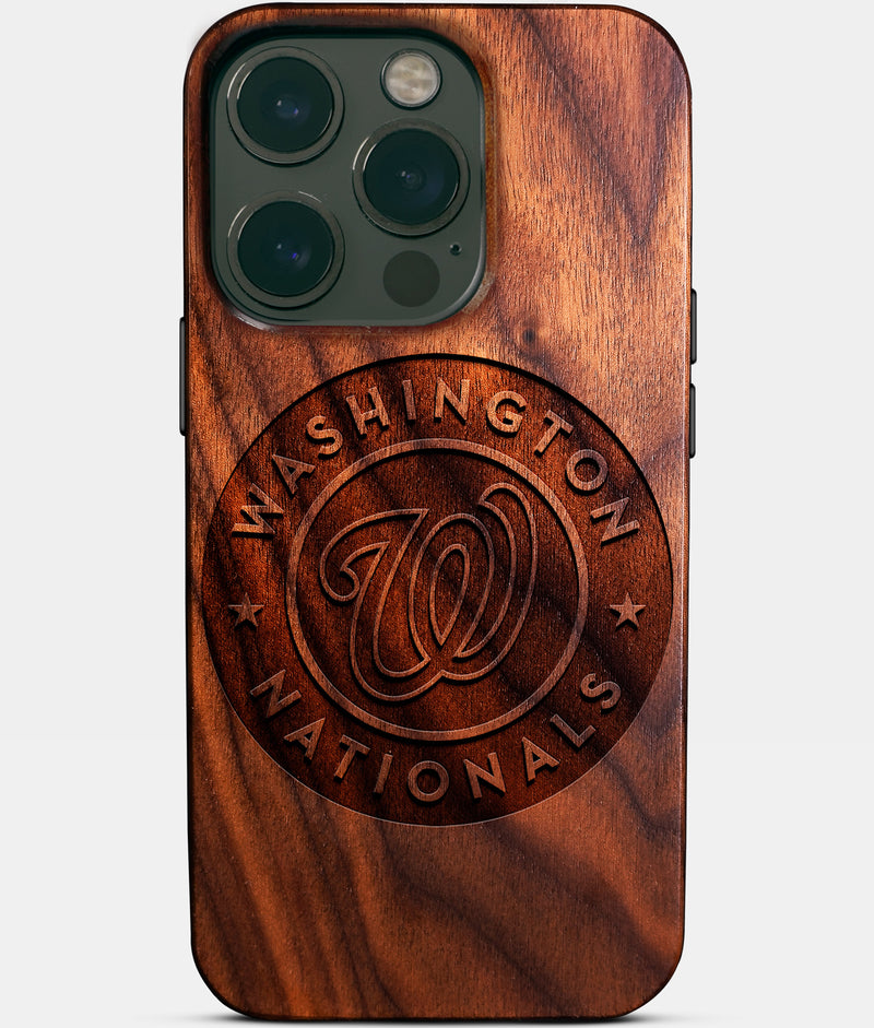 Eco-friendly Washington Nationals iPhone 14 Pro Case - Carved Wood Custom Washington Nationals Gift For Him - Monogrammed Personalized iPhone 14 Pro Cover By Engraved In Nature