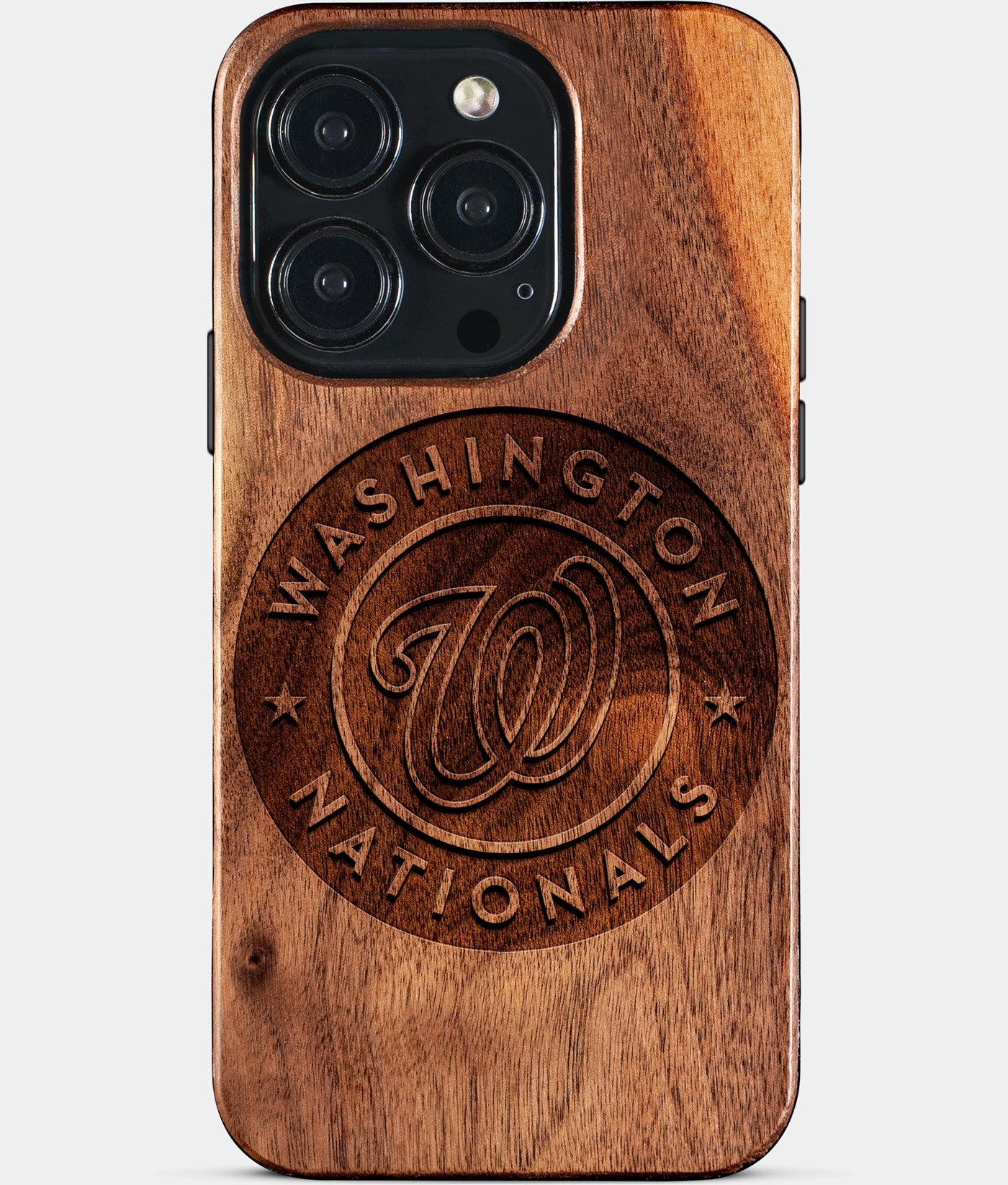 Eco-friendly Washington Nationals iPhone 15 Pro Case - Carved Wood Custom Washington Nationals Gift For Him - Monogrammed Personalized iPhone 15 Pro Cover By Engraved In Nature
