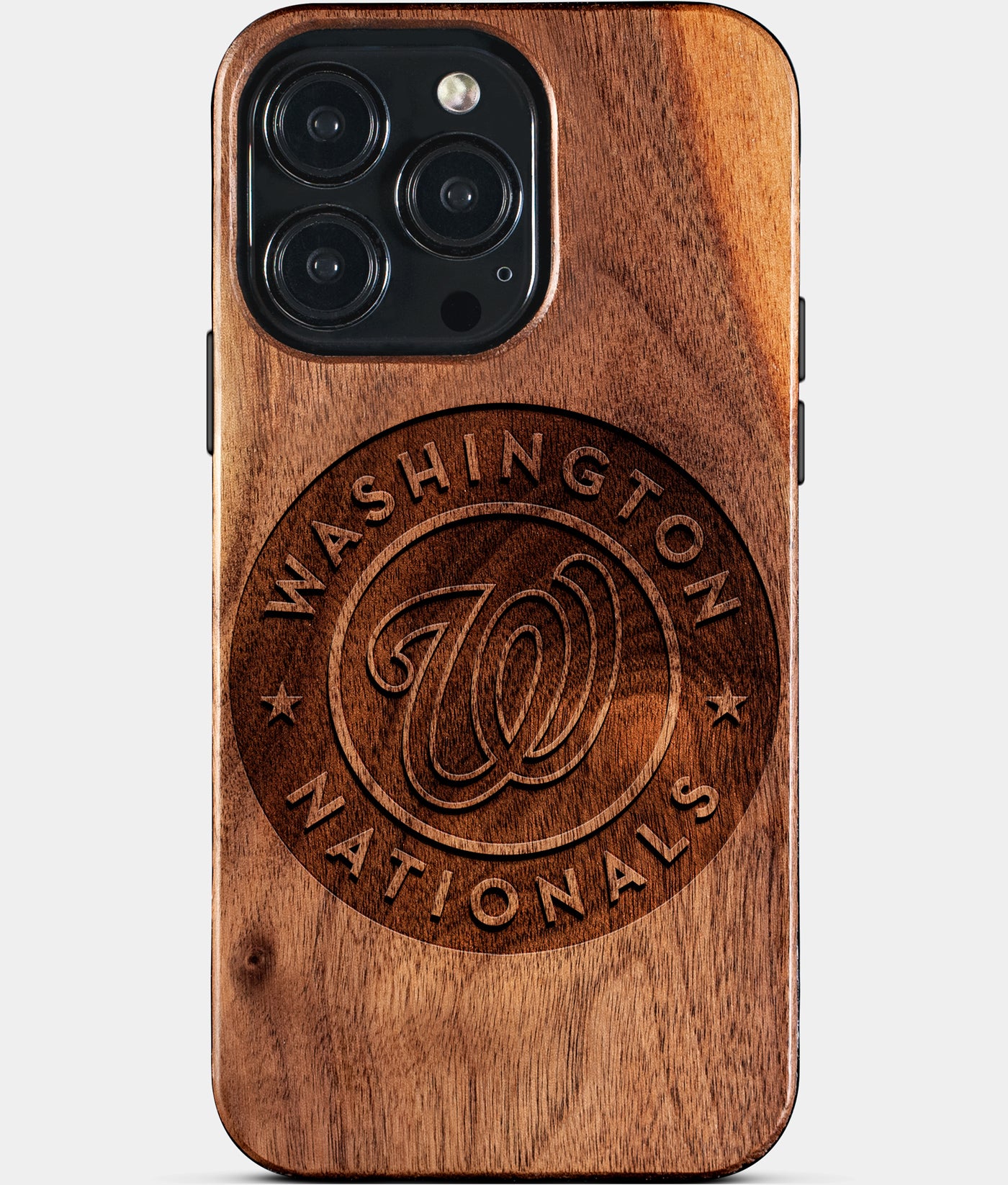 Eco-friendly Washington Nationals iPhone 15 Pro Max Case - Carved Wood Custom Washington Nationals Gift For Him - Monogrammed Personalized iPhone 15 Pro Max Cover By Engraved In Nature