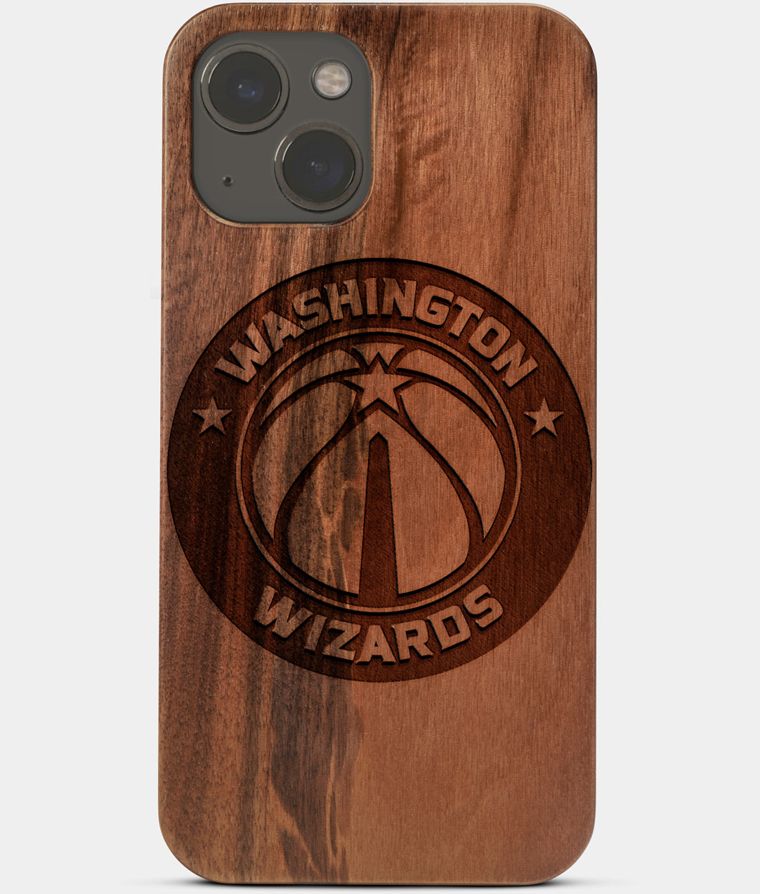 Carved Wood Washington Wizards iPhone 13 Case | Custom Washington Wizards Gift, Birthday Gift | Personalized Mahogany Wood Cover, Gifts For Him, Monogrammed Gift For Fan | by Engraved In Nature