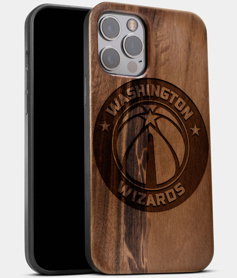 Best Wood Washington Wizards iPhone 13 Pro Case | Custom Washington Wizards Gift | Walnut Wood Cover - Engraved In Nature