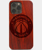 Carved Wood Washington Wizards iPhone 13 Pro Max Case | Custom Washington Wizards Gift, Birthday Gift | Personalized Mahogany Wood Cover, Gifts For Him, Monogrammed Gift For Fan | by Engraved In Nature