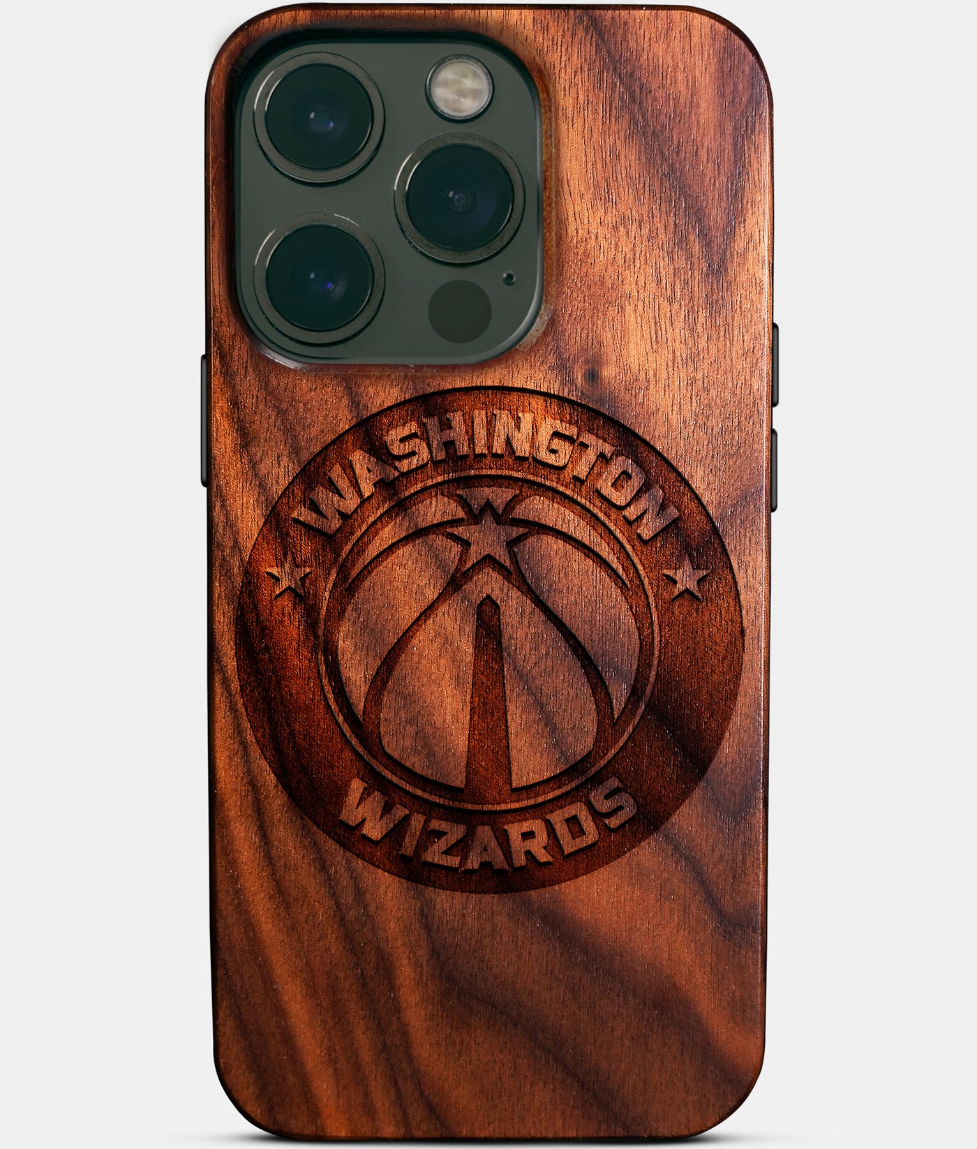 Eco-friendly Washington Wizards iPhone 14 Pro Case - Carved Wood Custom Washington Wizards Gift For Him - Monogrammed Personalized iPhone 14 Pro Cover By Engraved In Nature